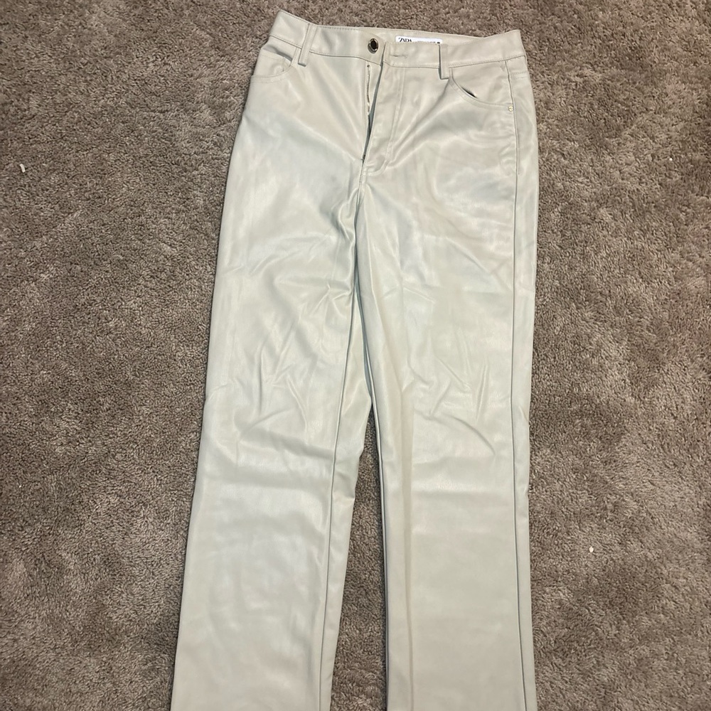 Zara Beige Leather Skirt